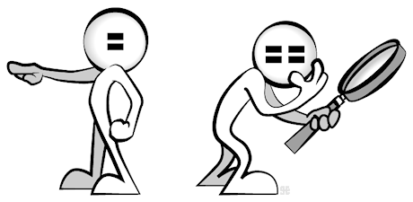 ''='' Man tells values; ''=='' Man asks values