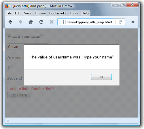 Results of jQuery code so far