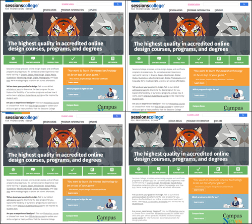 Same site in four different browsers