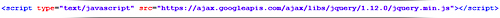Full line of jQuery link from Google CDN