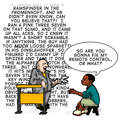 Mechanic babbling on about his professional stories